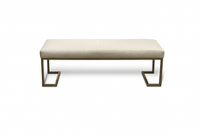 Load image into Gallery viewer, Contemporary handmade luxury bench with steel base

