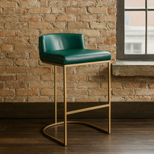 Load image into Gallery viewer, Luxury bespoke Kyla bar stool handcrafted in Britain studio shot
