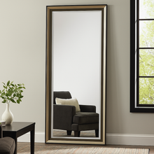 Load image into Gallery viewer, Lindoff luxury bespoke mirror made in Britain with upholstered detail
