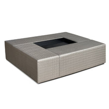 Load image into Gallery viewer, London upholstered bespoke luxury coffee table handcrafted in Britain for luxury interior design, contemporary London living, and sophisticated luxury lifestyle interiors.
