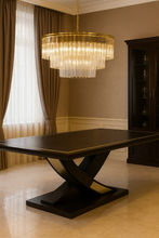 Load image into Gallery viewer, Lourdes bespoke luxury dining table in elegant interior
