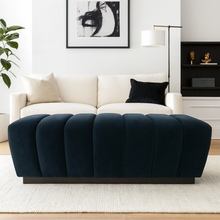 Load image into Gallery viewer, Handcrafted British luxury bench with custom upholstery

