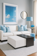Load image into Gallery viewer, Ohno Ottoman with Bridge bespoke luxury ottoman handmade in Britain
