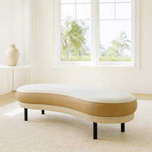 Load image into Gallery viewer, Contemporary British luxury bench with custom fabric upholstery
