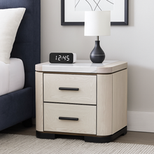 Load image into Gallery viewer, Orriano luxury bespoke bedside table with marquetry detail
