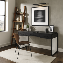 Load image into Gallery viewer, Handmade British bespoke desk with acrylic glass legs
