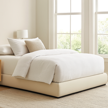 Load image into Gallery viewer, Rondo luxury bed base with curved upholstered design
