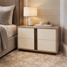 Load image into Gallery viewer, Samson luxury bespoke bedside table upholstered drawer
