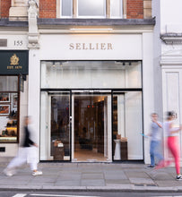Load image into Gallery viewer, Bespoke oak shelving installation for Sellier Knightsbridge luxury boutique in London
