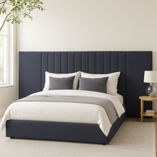 Load image into Gallery viewer, Sullivan luxury bespoke bed with floating bedside tables and LED lighting
