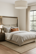 Load image into Gallery viewer, Themis bespoke headboard hand crafted luxury furniture made in Britain
