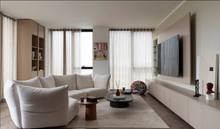 Load image into Gallery viewer, Made in Britain bespoke seating riverside London apartment interior
