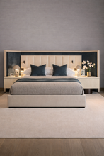 Load image into Gallery viewer, Modern luxury bed made in Britain for interior designers
