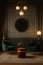 Load image into Gallery viewer, Upholstered Arvello pouf for luxury living room interiors
