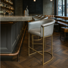 Load image into Gallery viewer, British made bespoke furniture Bronx Bar Stool handcrafted UK
