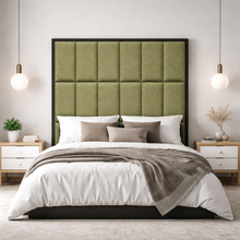 Load image into Gallery viewer, Luxury hand made headboard in dark bronze for exclusive London Interior Designer
