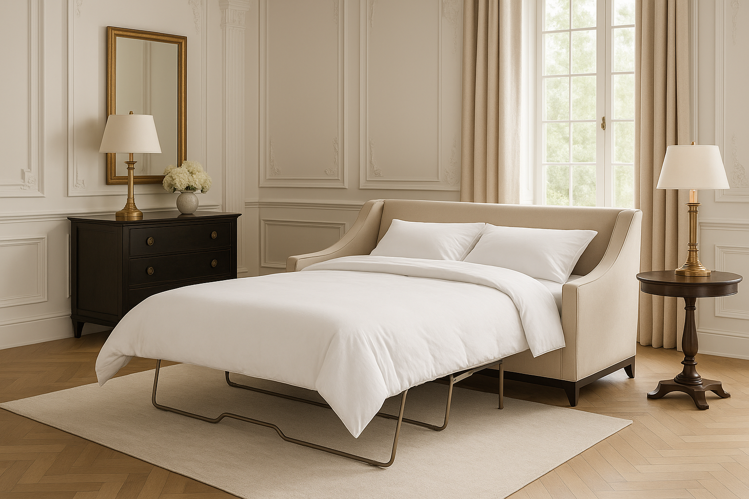 Luxury sofa bed for contemporary living room or guest room