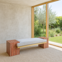 Load image into Gallery viewer, Premium British made upholstered bench
