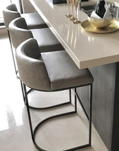 Load image into Gallery viewer, Luxury bespoke Kyla bar stool handcrafted in Britain studio shot
